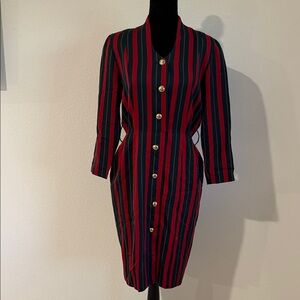 Vintage Chic Button-Down Striped Dress